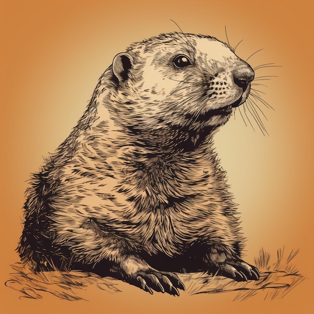 Un dibujo de una marmota con la palabra castor en él