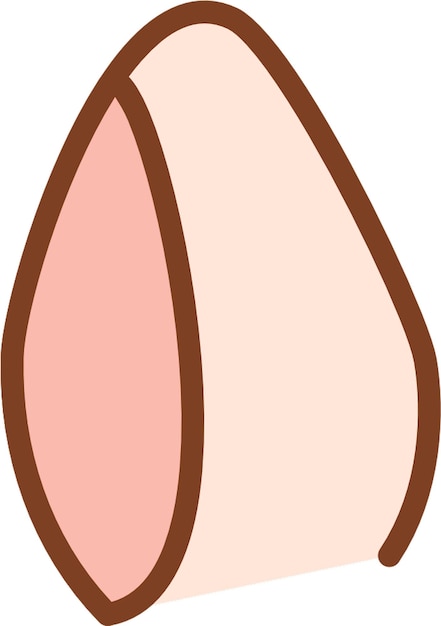 un dibujo de un melocotón en forma de hongo