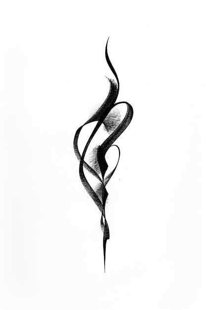 Un dibujo minimalista con tinta de un singular