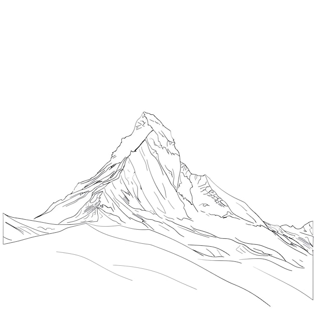 un dibujo de una montaña con la palabra que amo en él