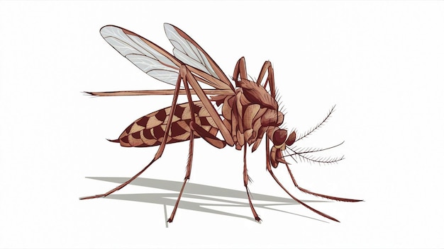 un dibujo de una mosca con una mosca grande en él