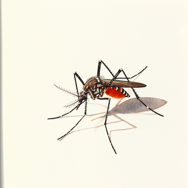 Foto un dibujo de un mosquito con una imagen de un mosqito