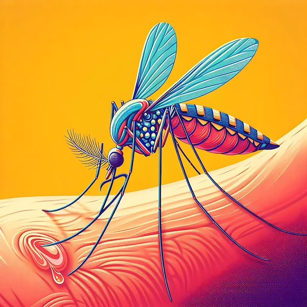 Foto un dibujo del mosquito vector de la malaria con