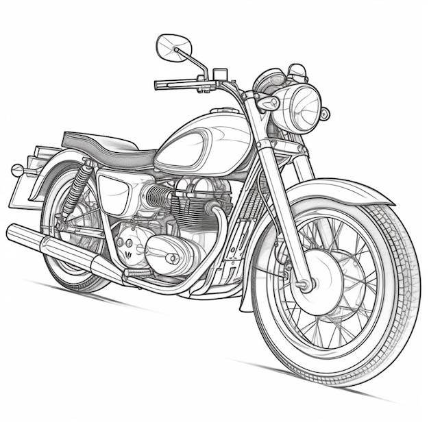 un dibujo de una motocicleta con un casco generativo ai