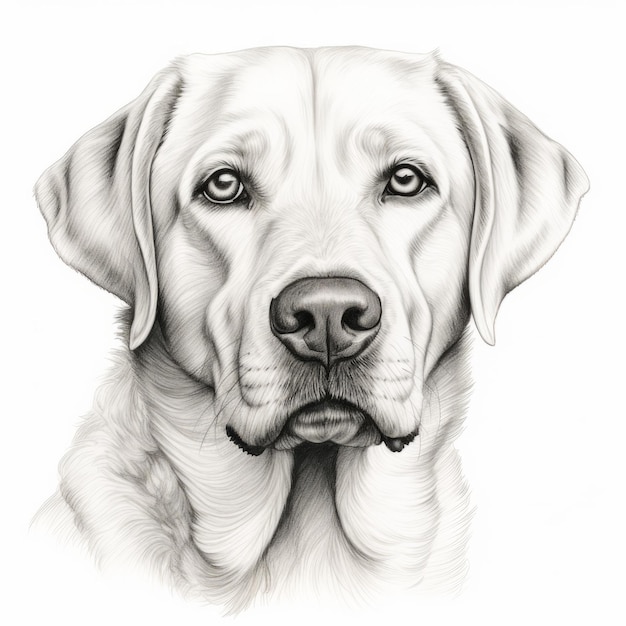 Dibujo muy detallado del Labrador Retriever para el retrato