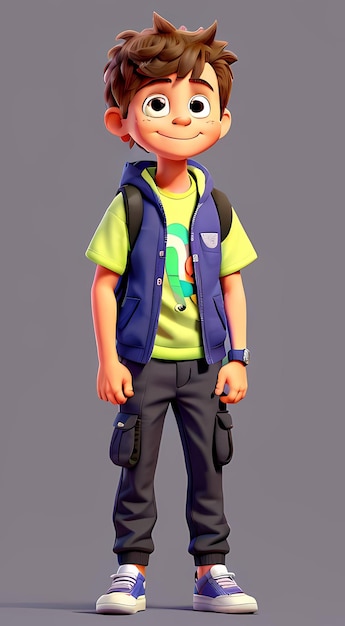 un dibujo de un niño con una mochila y una camisa que dice cita escuela cita