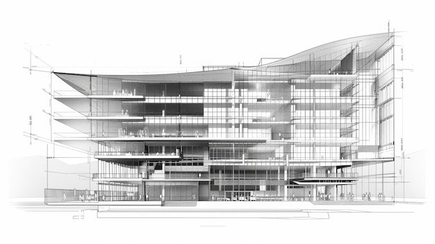 un dibujo de la nueva biblioteca