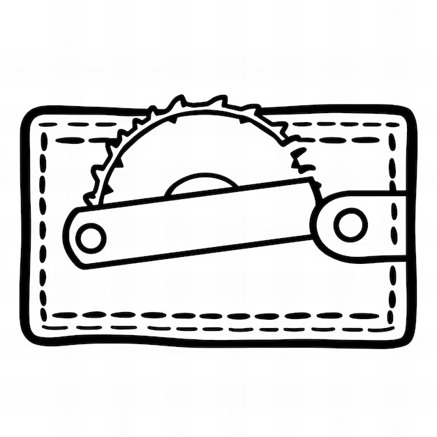 un dibujo de un objeto circular con un objeto circular en él