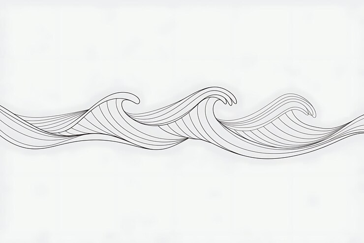 un dibujo de una onda que es blanca