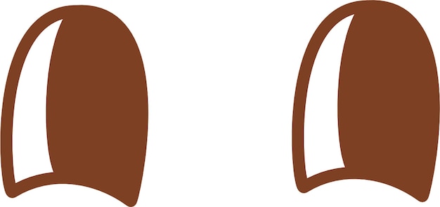un dibujo de una oreja humana marrón con un fondo blanco