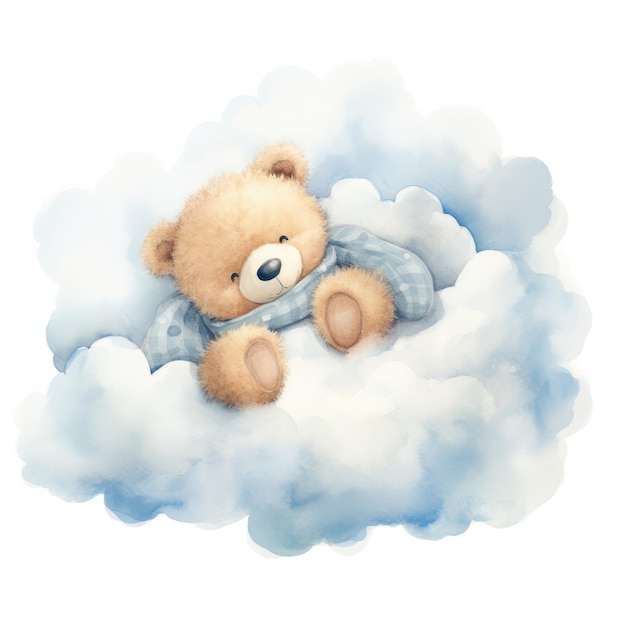 un dibujo de un oso de peluche en una nube que dice oso de pele