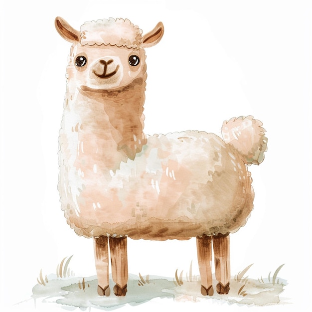 un dibujo de una oveja en un campo con el nombre de la e en él
