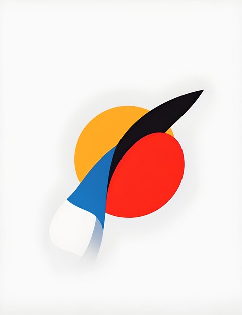 un dibujo de un pájaro con un sombrero azul y naranja
