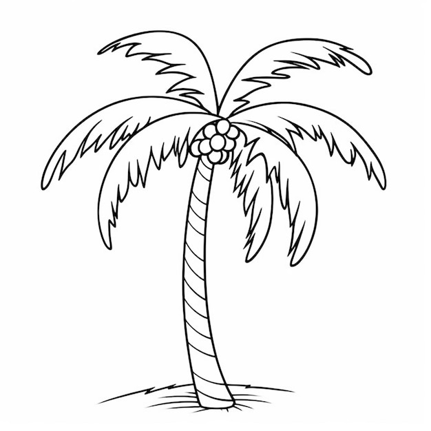 un dibujo de una palmera con una fruta en ella generativa ai