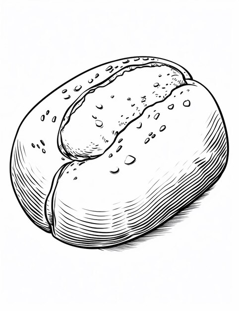 dibujo de un pan con un bocado sacado de él generativo ai