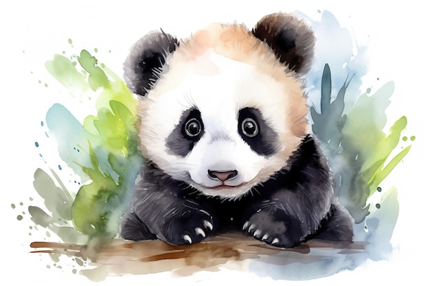 un dibujo de un panda con un fondo verde