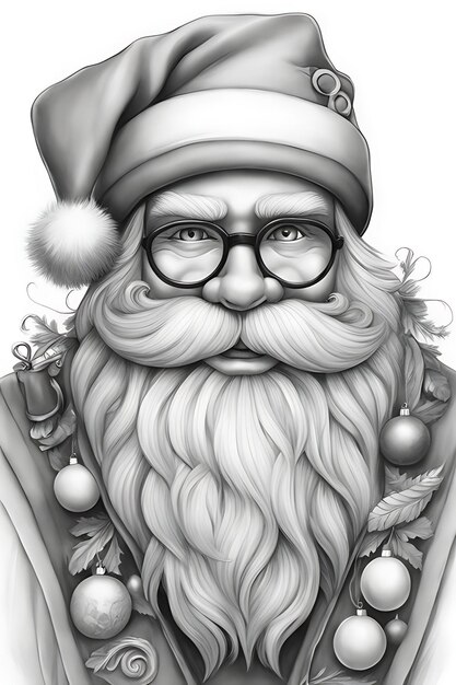 Dibujo de Papá Noel para colorear Dibujo de Navidad para colorear Dibujo a lápiz de Papá Noel Imprimible