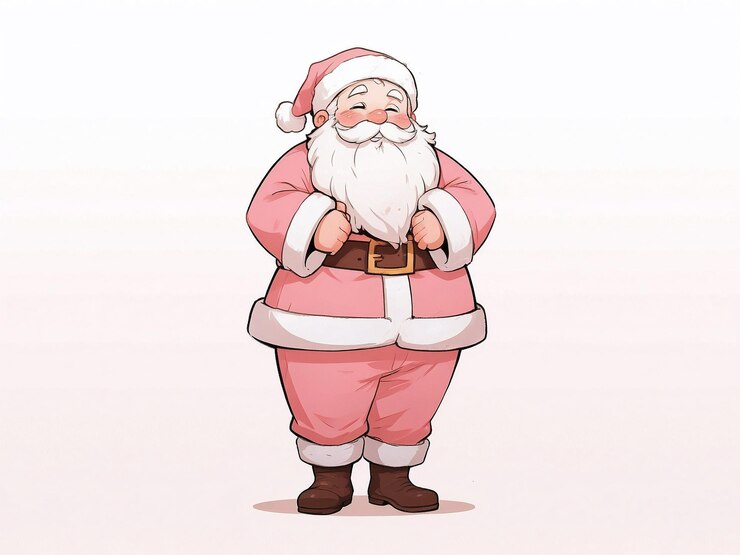 un dibujo de un Papá Noel sosteniendo una bolsa de regalos