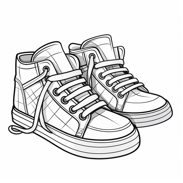 Foto un dibujo de un par de zapatillas de deporte con un encaje en la única ai generativa