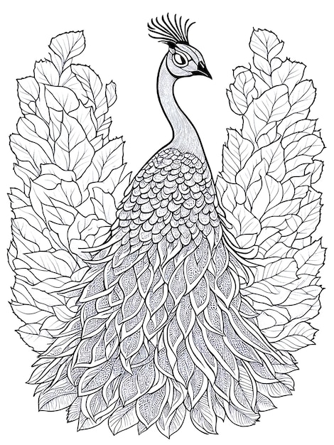 Dibujo de pavo real para colorear