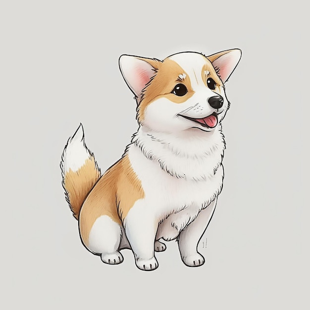 Un dibujo de un perro con la palabra corgi.