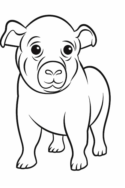 un dibujo de un perro que tiene una nariz y una nariz