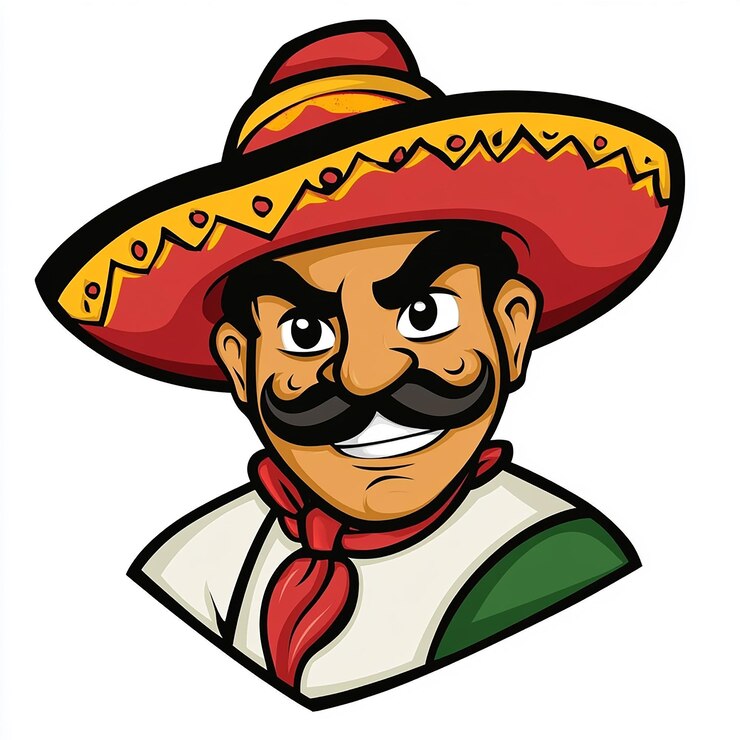 Foto un dibujo de un personaje de dibujos animados con bigote y bigote