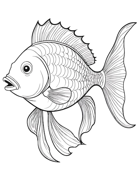 un dibujo de pescado con la palabra pescado en él