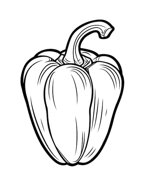 un dibujo de un pimienta con un contorno negro