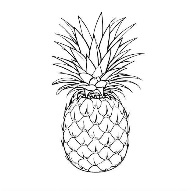 un dibujo de una piña que tiene una piña en él