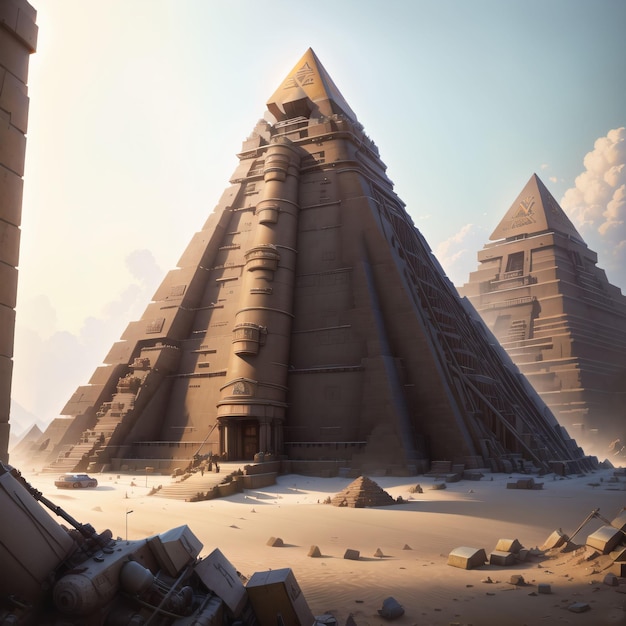 un dibujo de una piramide