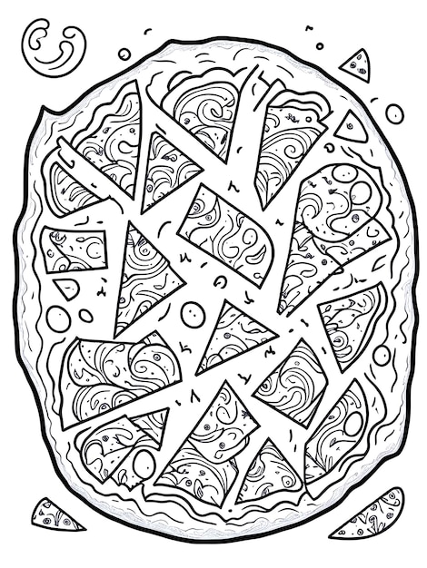 Foto dibujo de pizza para colorear