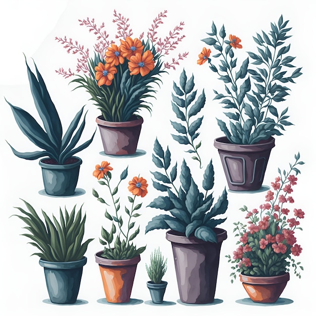 Un dibujo de plantas con la palabra suculentas Ai generativo