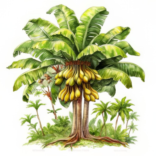 Un dibujo de un plátano con plátanos.