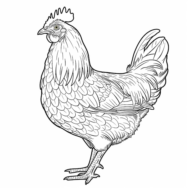 un dibujo de un pollo con un gallo en él