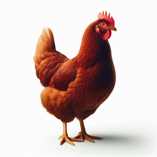 Foto un dibujo de un pollo con un pico rojo