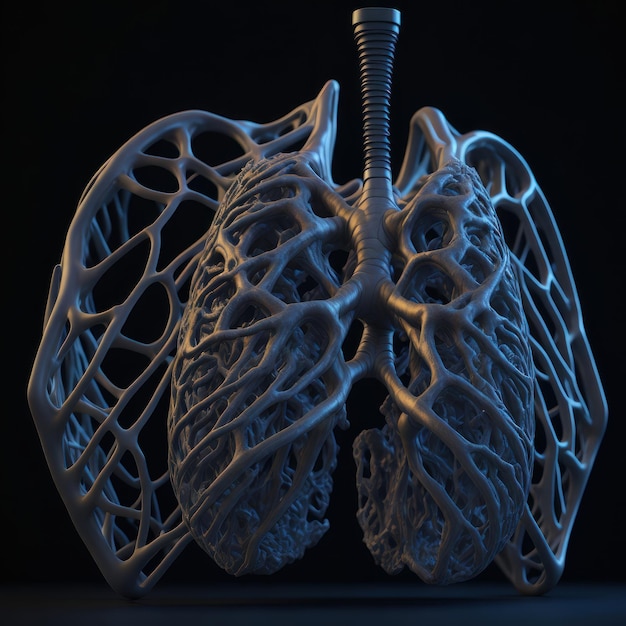 Un dibujo de un pulmón humano