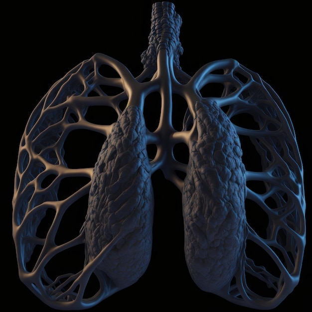 Un dibujo de un pulmón con el título "pulmones"