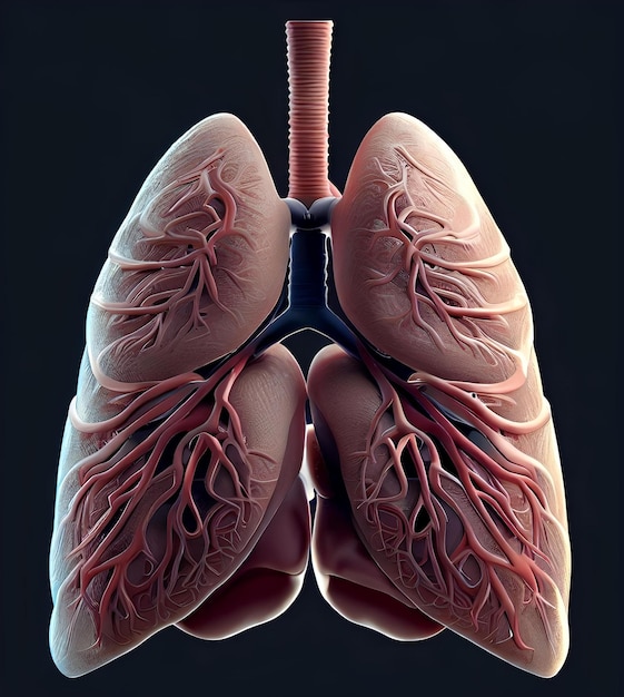 Un dibujo de pulmones humanos con la palabra pulmón en él