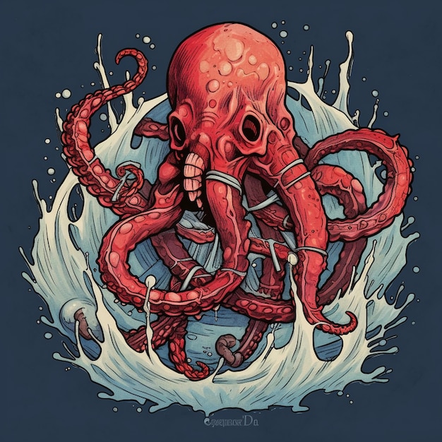 un dibujo de un pulpo con la palabra pulpo en él