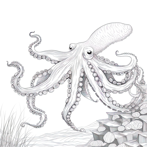 un dibujo de un pulpo con un sombrero en él