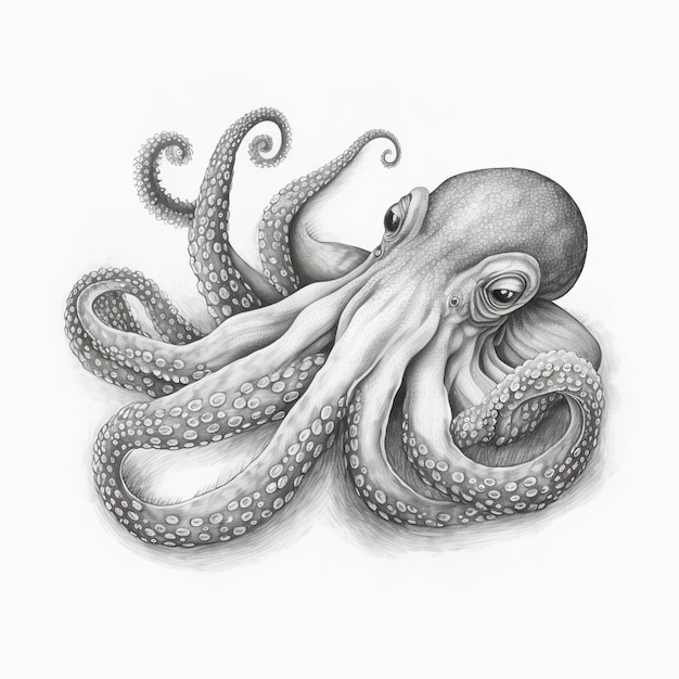 Un dibujo de un pulpo.