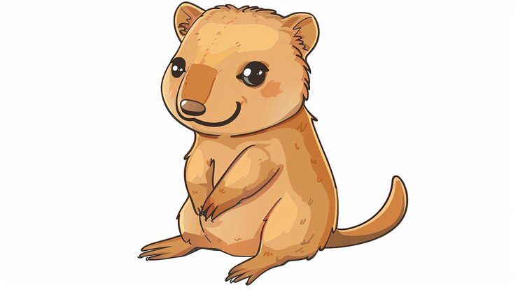 Foto un dibujo de quokka de dibujos animados