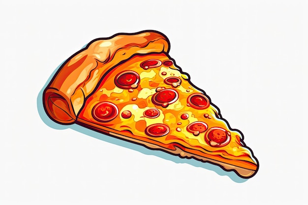 Un dibujo de una rebanada de pizza con pepperoni.