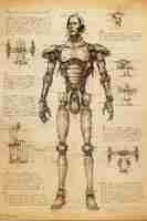 Foto un dibujo de un robot del libro de ciencia ficción