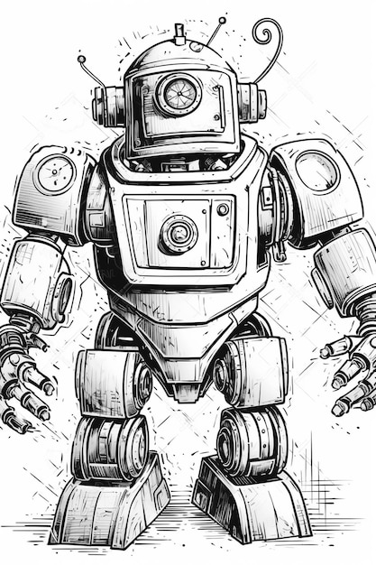 Un dibujo de un robot.