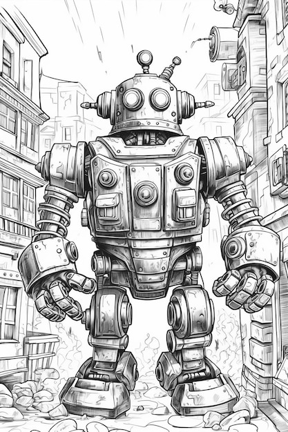 Un dibujo de un robot.