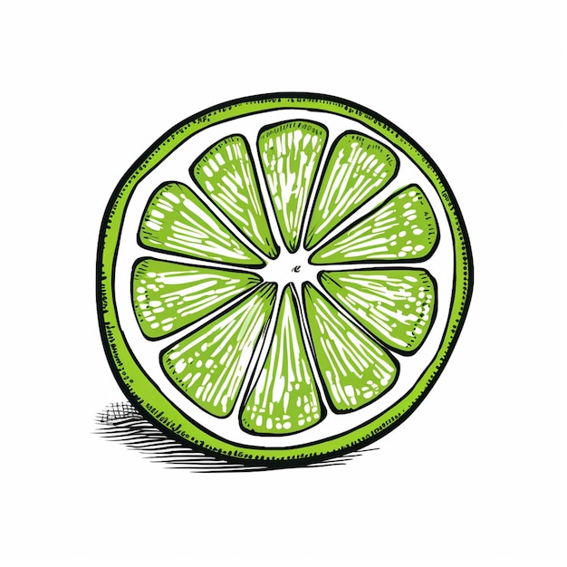 dibujo de una rodaja de limón con un fondo blanco ai generativo