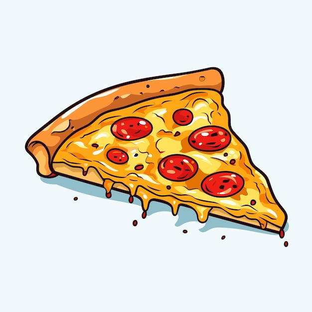 un dibujo de una rodaja de pizza con una rodaja faltante