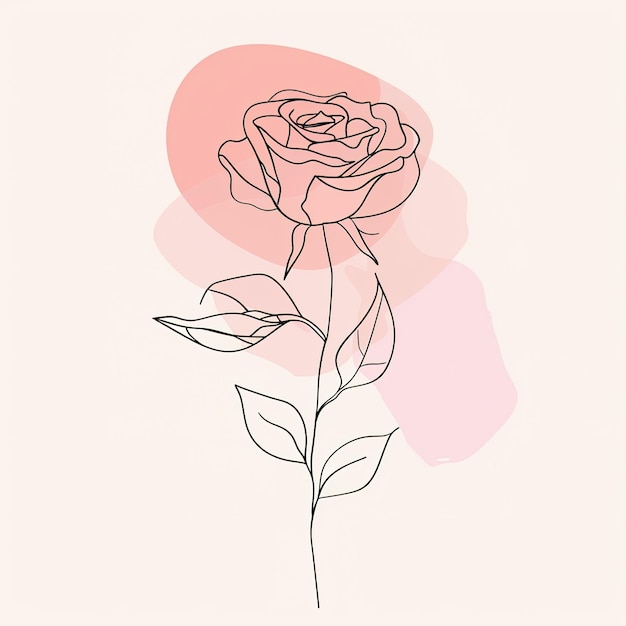 Foto un dibujo de una rosa con colores rosa y naranja